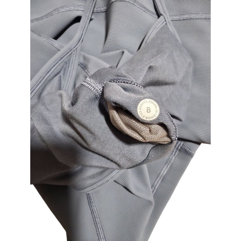 Lululemon Ribbed Contoured Chambray Yoga Athleisure Unitard Romper Women's Sz 8 - Picture 6 of 7